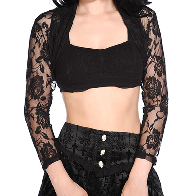 Banned - Lace Rose Bolero - Black